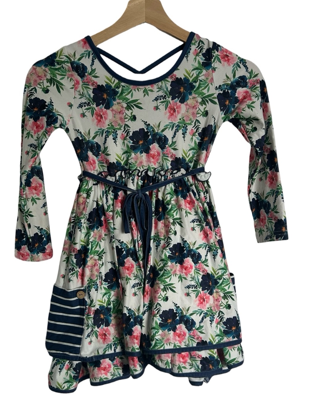 Cheeky Plum long-sleeve floral dress - 6Y
